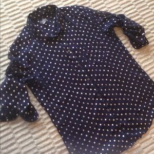 5/$25 Aerie sheer blue gold top shirt blouse small